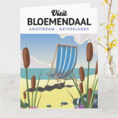 Bloemendaal Amsterdam Reisposter Postkaart Kaart (Gele Bloem)