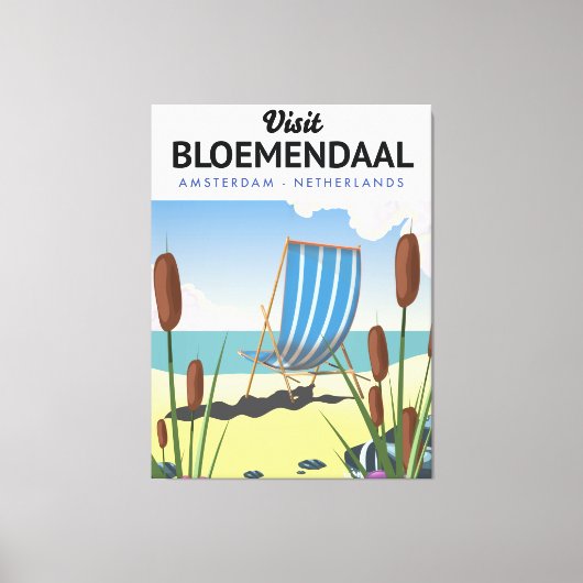 Bloemendaal Amsterdam Travel poster Canvas Afdruk (Voorkant)
