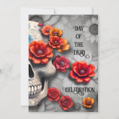 Bloemendag van de Dode Halloween Party Uitnodiging (Voorkant)