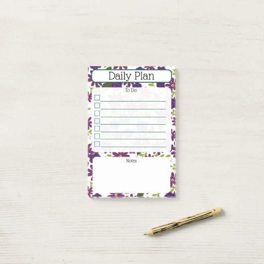 Bloemendagelijkse planningschecklist Notitieblok Post-it® Notes (Op bureau)