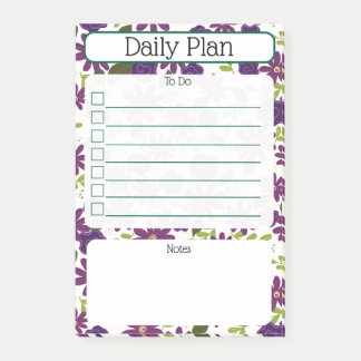 Bloemendagelijkse planningschecklist Notitieblok Post-it® Notes