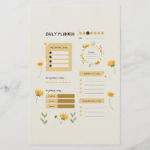 Bloemendagplanner met zonnebloemen en madeliefjes