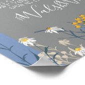 Bloemendaisy Bruiloft Hashtag Fotoschild Botanisch Poster (Hoek)