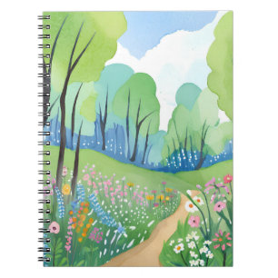 Bloemendal Bos   Natuur Waterverf Wilde Bloemen Notitieboek