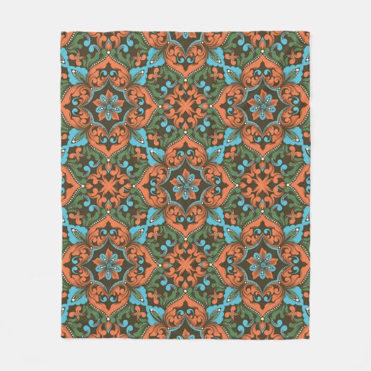 bloemenDamask naadloos patroon Fleece Deken (Voorkant)