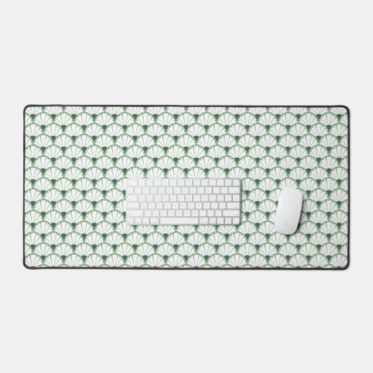 Bloemendamask patroon groen & wit bureaumat (Keyboard & Muis)