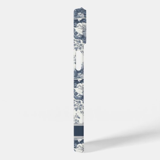  bloemendamast Blauw toile de jouy monogram Case-Mate iPhone Case (Achterkant / Rechts)