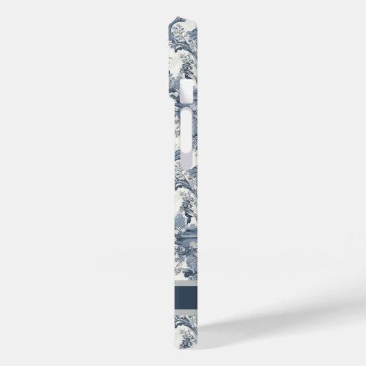 bloemendamast Blauw toile de jouy monogram Case-Mate iPhone Case (Achterkant / Links)