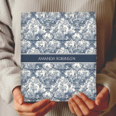  bloemendamast Blauw toile de jouy monogram Inpakpapier Vel