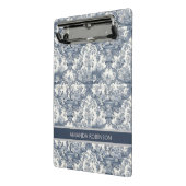  bloemendamast Blauw toile de jouy monogram Mini Klembord (Angled2)