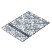  bloemendamast Blauw toile de jouy monogram Notitieboek (Linkerzijde)