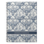bloemendamast Blauw toile de jouy monogram Notitieboek (Voorkant)