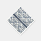  bloemendamast Blauw toile de jouy monogram Servet (Hoek)