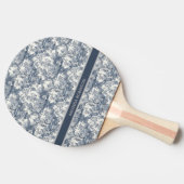 bloemendamast Blauw toile de jouy monogram Tafeltennisbatje (Zijkant)