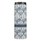 bloemendamast Blauw toile de jouy monogram Thermosbeker (Achterkant)