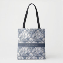  bloemendamast Blauw toile de jouy monogram