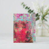 Bloemendame Abstracte Mixed Media Collage Postkaar Briefkaart (Staand voorkant)