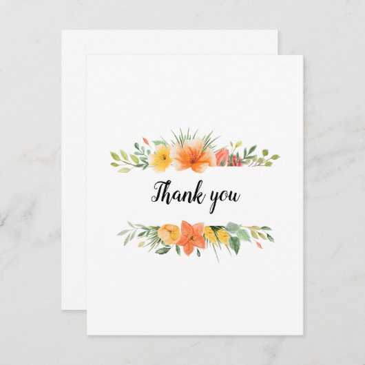 bloemendank u of een vlakke Kaart blanco (Voorkant / Achterkant)