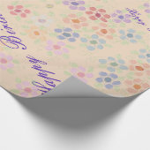 Bloemende abrikoos Gelukkige Verjaardag Gift Wrap Cadeaupapier (Hoek)