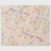 Bloemende abrikoos Gelukkige Verjaardag Gift Wrap Cadeaupapier (Vlak)