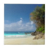 Bloemende bomen op de strand tegeltje (Voorkant)