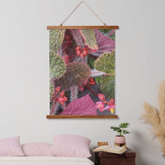 Bloemende Hairy Begonia Floral Hangend Wandkleed (Slaapkamer)