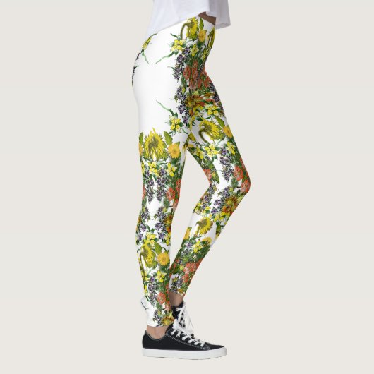 Bloemende illustraties leggings (Rechts)