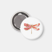 Bloemende libel met juwelen sakura magneet (Voorkant / Achterkant)