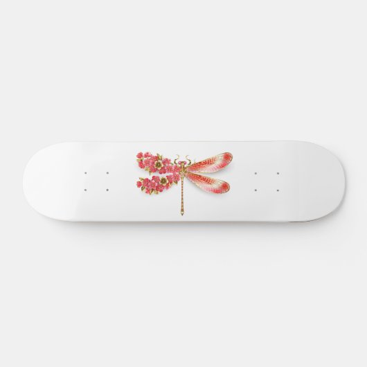Bloemende libel met juwelen sakura persoonlijk skateboard (Horizontaal)