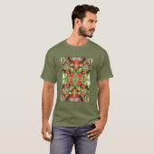 Bloemende Quince Red Blossom Abstract T-shirt (Voorkant volledig)
