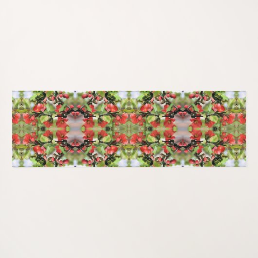 Bloemende Quince Red Blossom Abstract Yogamat (Achterkant (horizontaal))