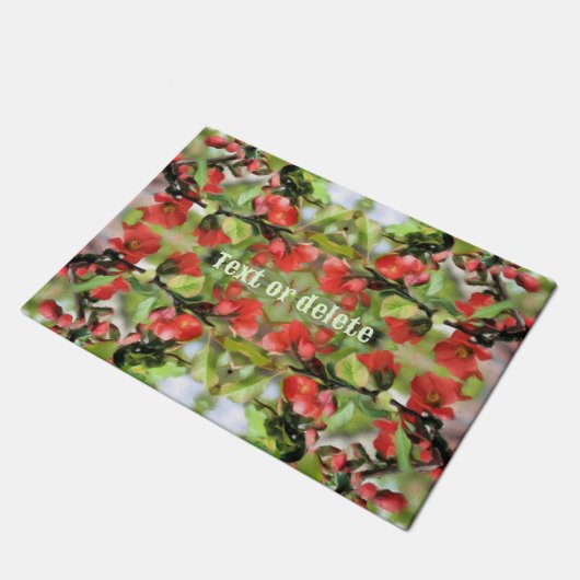Bloemende Quince Red Blossom, gepersonaliseerd Deurmat (Schuin)