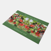 Bloemende Quince Red Blossom, gepersonaliseerd Deurmat (Schuin)