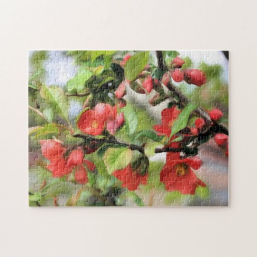 Bloemende Quince Red Blossom Legpuzzel (Horizontaal)