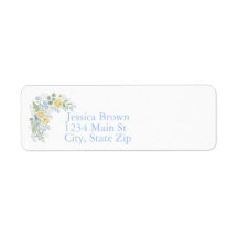 Bloemendecor Blauw Geel Baby Shower