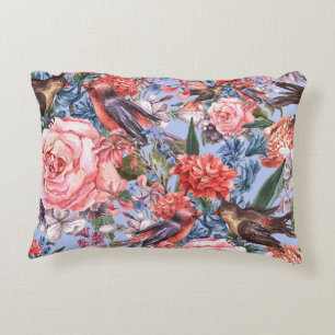 Bloemendecor Blauwe Achtergrond Rozen Hyacint Wild Accent Kussen