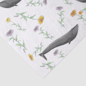 Bloemendecor Blauwe Walvis Lente Illustratie Patro Tissuepapier (Detail)