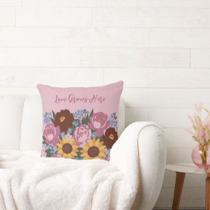 Bloemendecor Liefde Groeit Hier - Pioenrozen zonne Kussen