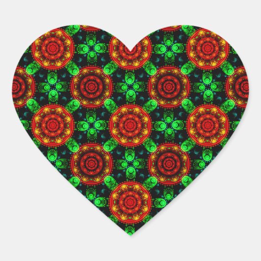 Bloemendecor Moderne Boho Elegante Abstracte Patro Hart Sticker (Voorkant)