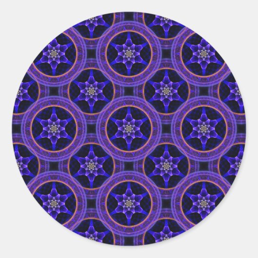 Bloemendecor Moderne Boho Elegante Abstracte Patro Ronde Sticker (Voorkant)
