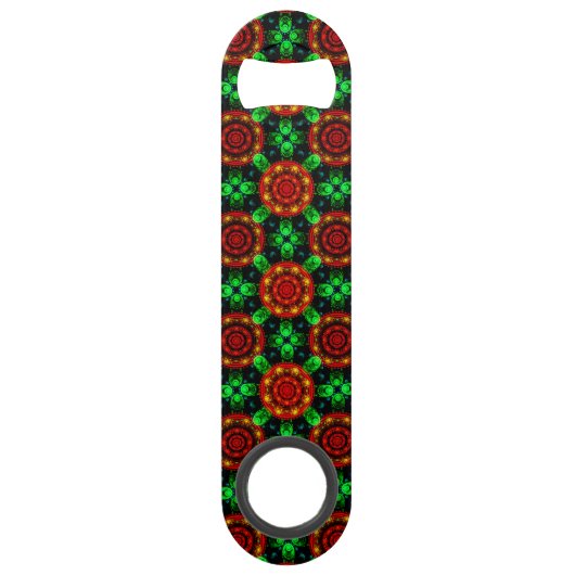 Bloemendecor Moderne Boho Elegante Abstracte Patro Speed Flessenopener (Voorkant)