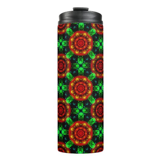 Bloemendecor Moderne Boho Elegante Abstracte Patro Thermosbeker (Voorkant)