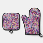 Bloemendecor  ovenwant & pannenlap set (Voorkant)