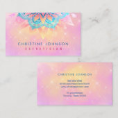 Bloemendecor pastel roze achtergrond visitekaartje (Voorkant / Achterkant)
