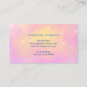Bloemendecor pastel roze achtergrond visitekaartje (Achterkant)