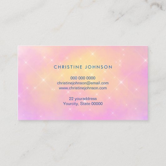 Bloemendecor pastel roze achtergrond visitekaartje (Achterkant)