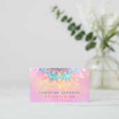 Bloemendecor pastel roze achtergrond visitekaartje (Staand voorkant)