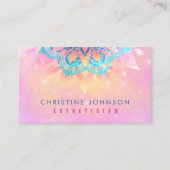 Bloemendecor pastel roze achtergrond visitekaartje (Voorkant)