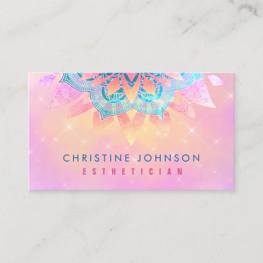 Bloemendecor pastel roze achtergrond visitekaartje (Voorkant)