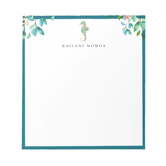 Bloemendecor Zeepaard Logo Blauwe Rand Notitieblok (Voorkant)